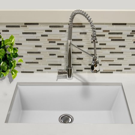 Nantucket Sinks 33-inch Undermount Granite Composite Sink in White PR3320-W-UM